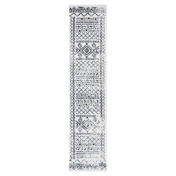 SAFAVIEH Tulum Ronald Distressed Runner Rug, Ivory/Black, 2' x 9'