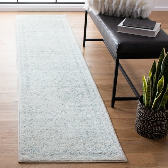 SAFAVIEH Tulum Ronald Distressed Runner Rug, Ivory/Light Grey, 2' x 9'