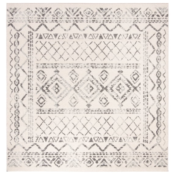 SAFAVIEH Tulum Ronald Oriental Area Rug, Ivory/Grey, 6'7" x 6'7" Square