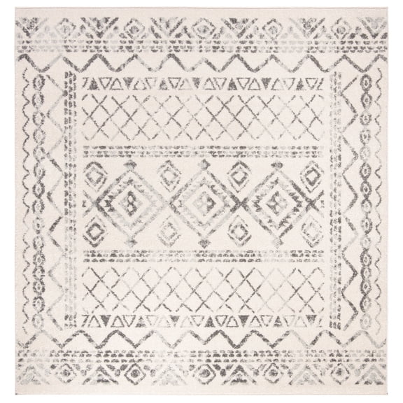 SAFAVIEH Tulum Ronald Oriental Area Rug, Ivory/Grey, 6'7" x 6'7" Square