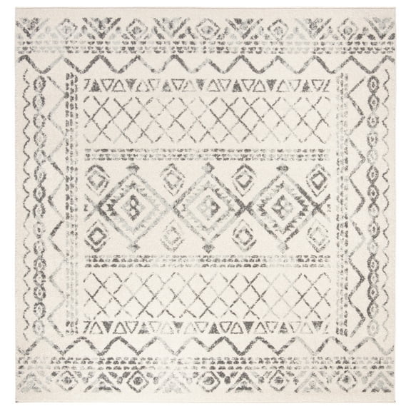 SAFAVIEH Tulum Ronald Oriental Area Rug, Ivory/Grey, 8' x 8' Square
