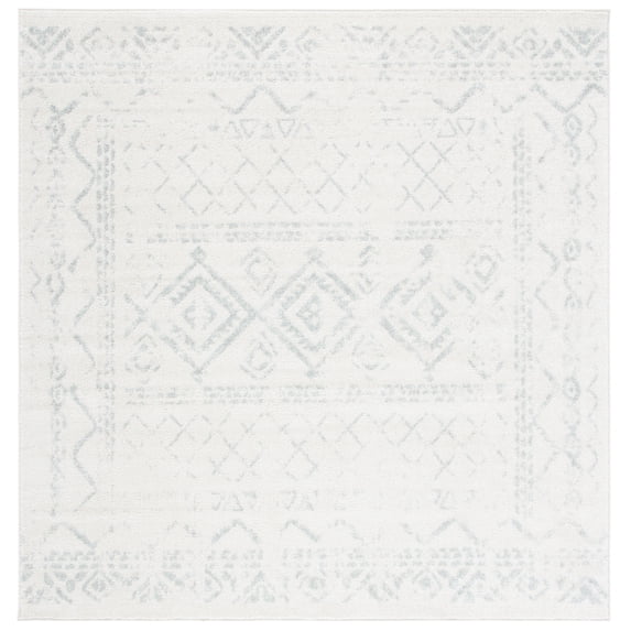 SAFAVIEH Tulum Ronald Oriental Area Rug, Ivory/Light Grey, 3' x 3' Square