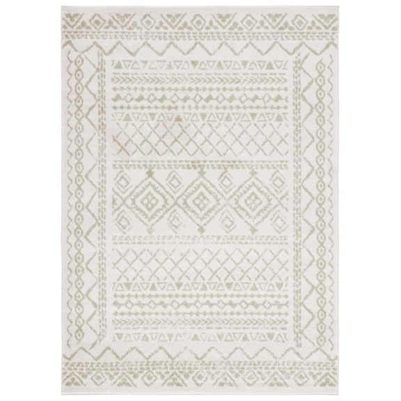 SAFAVIEH Tulum Ronald Oriental Area Rug, Ivory/Sage, 9' x 12'