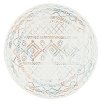 SAFAVIEH Tulum Ronald Oriental Area Rug, Ivory/Turquoise, 3' x 3' Round