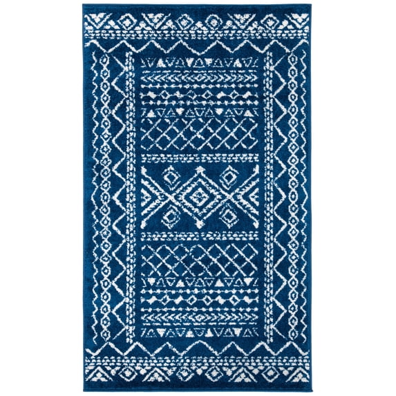 SAFAVIEH Tulum Ronald Oriental Area Rug, Navy/Ivory, 4' x 6'