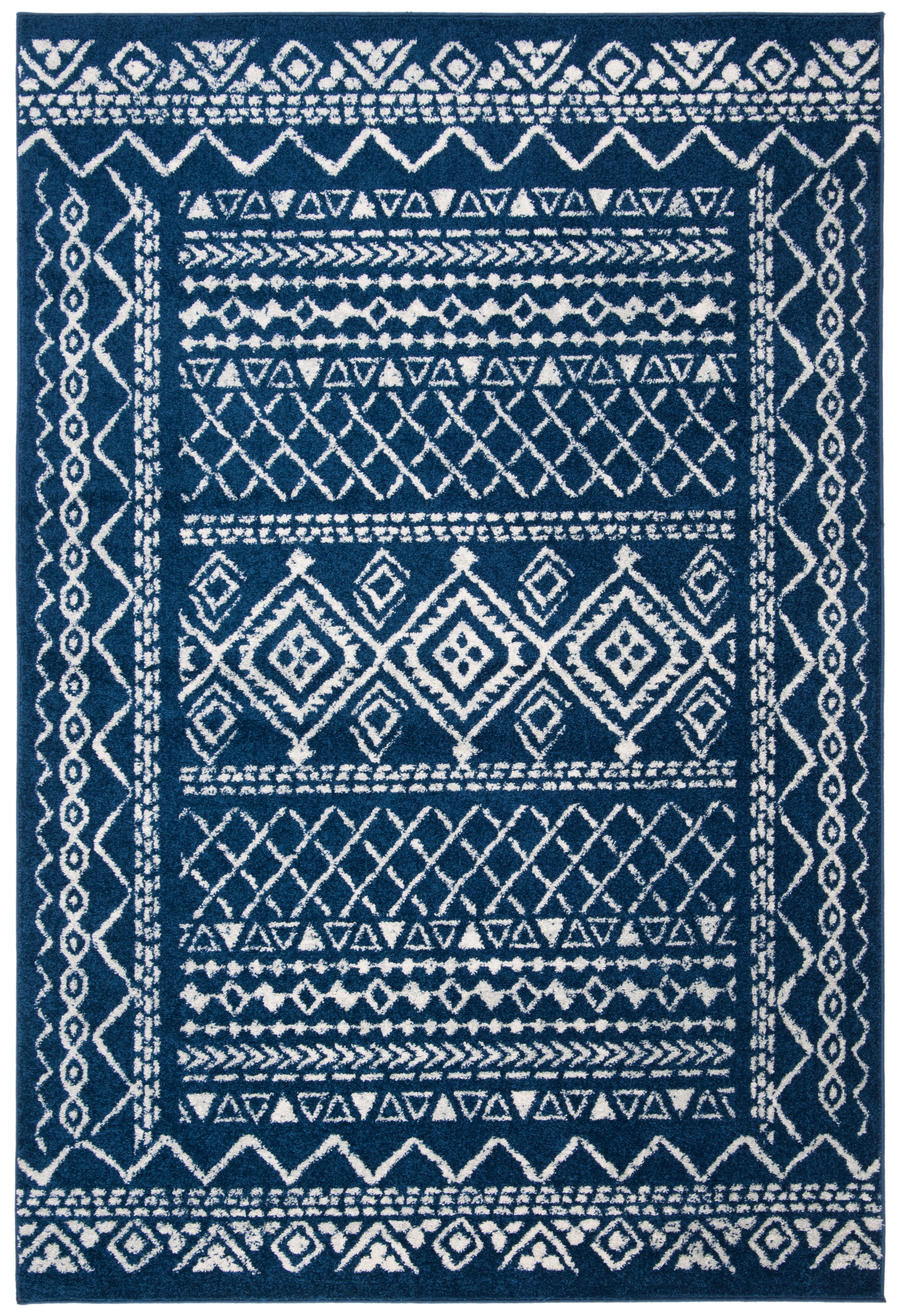 SAFAVIEH Tulum Ronald Oriental Area Rug, Navy/Ivory, 5'3" x 7'6"