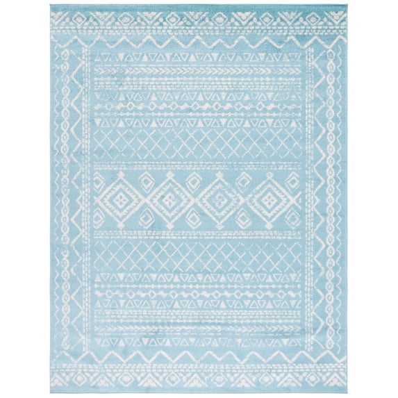 SAFAVIEH Tulum Ronald Oriental Area Rug, Turquoise/Ivory, 10' x 13'
