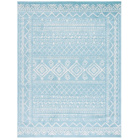 SAFAVIEH Tulum Ronald Oriental Area Rug, Turquoise/Ivory, 10' x 13'