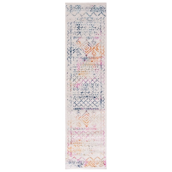 SAFAVIEH Tulum Ronald Oriental Runner Rug, Ivory/Fuchsia, 2' x 8'