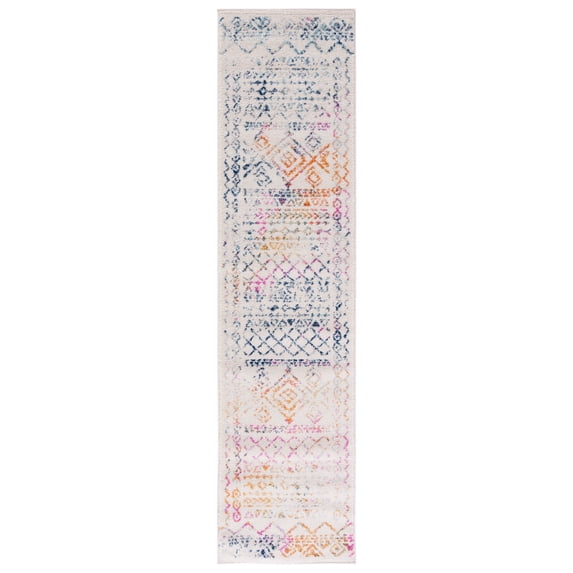 SAFAVIEH Tulum Ronald Oriental Runner Rug, Ivory/Fuchsia, 2' x 8'