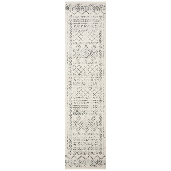 SAFAVIEH Tulum Ronald Oriental Runner Rug, Ivory/Grey, 2' x 9'