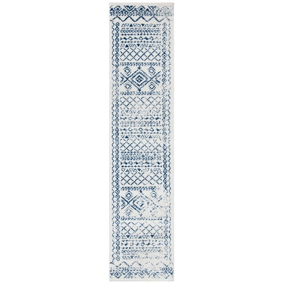 SAFAVIEH Tulum Ronald Oriental Runner Rug, Ivory/Navy, 2' x 8'