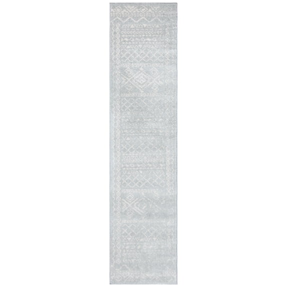 SAFAVIEH Tulum Ronald Oriental Runner Rug, Light Grey/Ivory, 2' x 9'