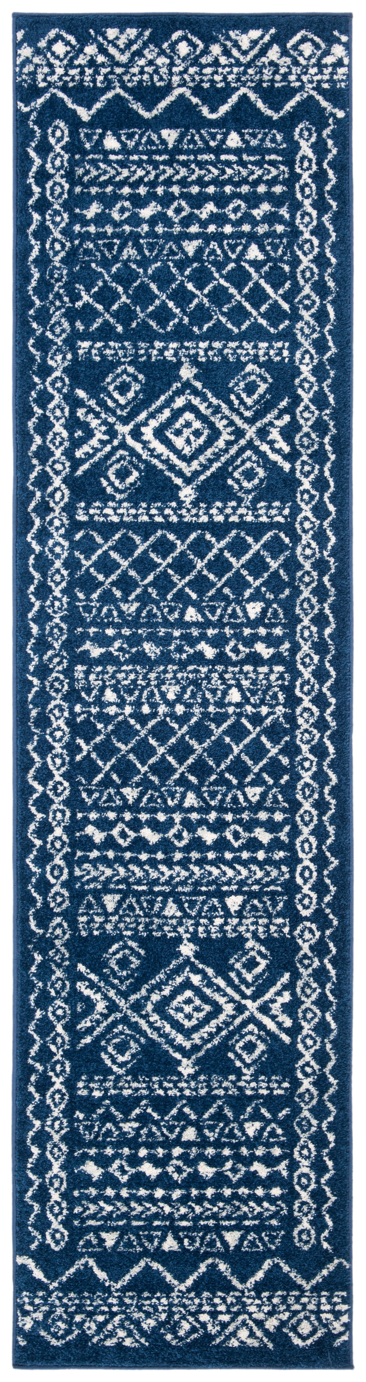 SAFAVIEH Tulum Ronald Oriental Runner Rug, Navy/Ivory, 2' x 11'