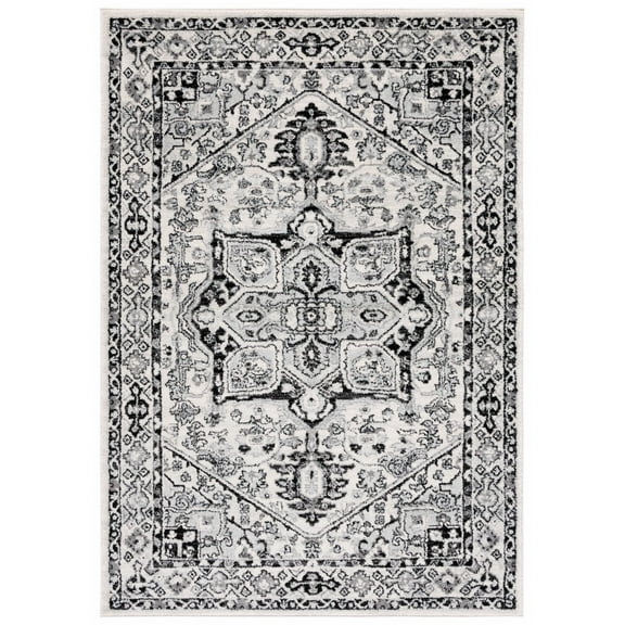SAFAVIEH Tulum Rylie Traditional Area Rug, 5'3" x 7'6", Ivory/Black