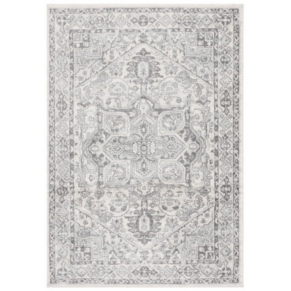 SAFAVIEH Tulum Rylie Traditional Area Rug, 5'3" x 7'6", Ivory/Grey