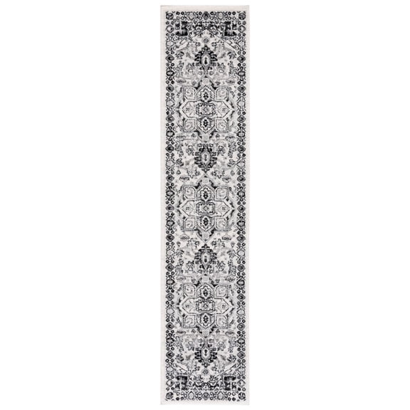 SAFAVIEH Tulum Rylie Traditional Runner, 2' x 9', Ivory/Black