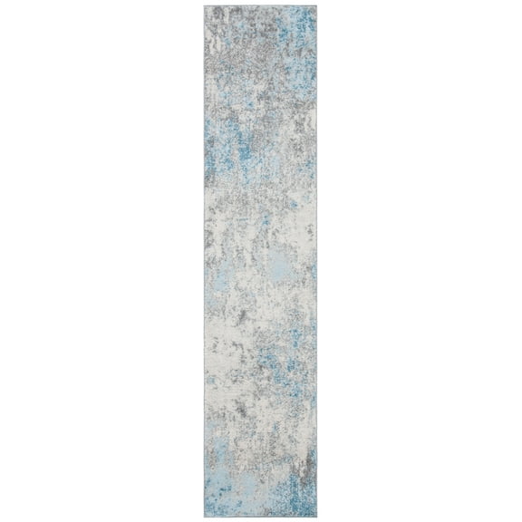 SAFAVIEH Tulum Takari Abstract Distressed Runner, Grey/Blue, 2' x 21'