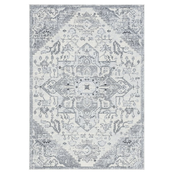 SAFAVIEH Tulum Tanzil Oriental Area Rug, Ivory Grey/Light Grey, 8' x 10'