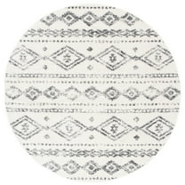 SAFAVIEH Tulum Tobias Distressed Geometric Area Rug, Ivory/Grey, 6'7" x 6'7" Round