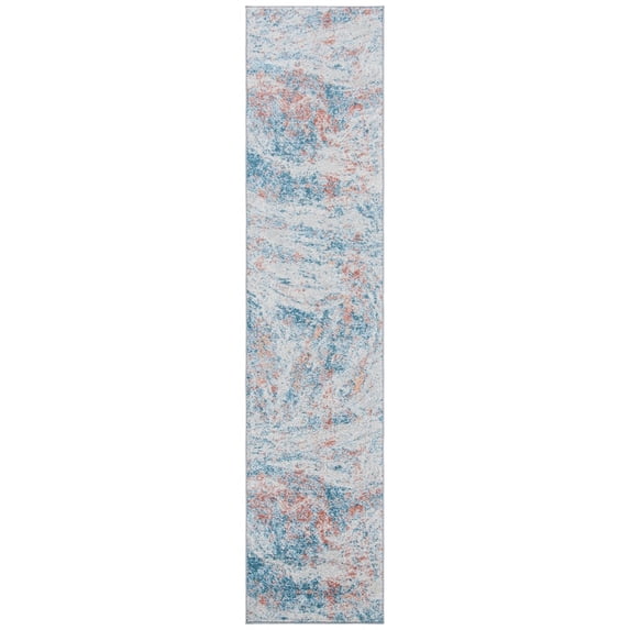 SAFAVIEH Tulum Venice Abstract Runner, 2' x 9', Ivory/Dark Blue