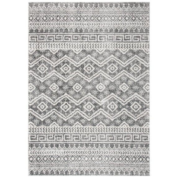 SAFAVIEH Tunisia Derren Geometric Area Rug, Black/Ivory, 5'3" x 7'7"