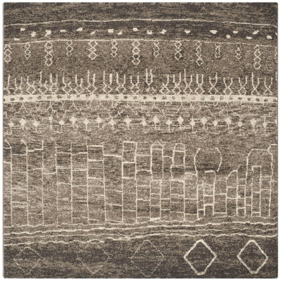 SAFAVIEH Tunisia Josh Southwestern Area Rug, Brown, 6' x 6' Square