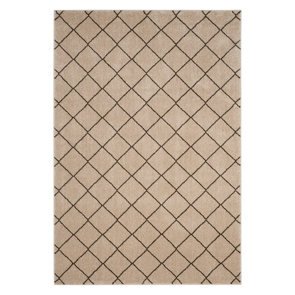 SAFAVIEH Tunisia Joyce Geometric Area Rug, Cream/Brown, 4' x 6'