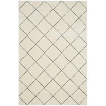 SAFAVIEH Tunisia Joyce Geometric Area Rug, Ivory/Light Grey, 3' x 5'