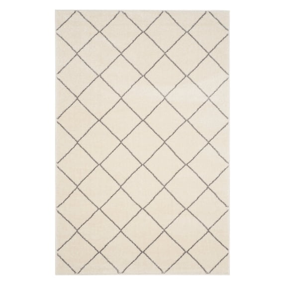 SAFAVIEH Tunisia Joyce Geometric Area Rug, Ivory/Light Grey, 9' x 12'
