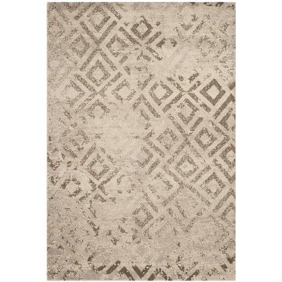 SAFAVIEH Tunisia Kisha Overdyed Geometric Area Rug, Ivory, 5'1" x 7'6"