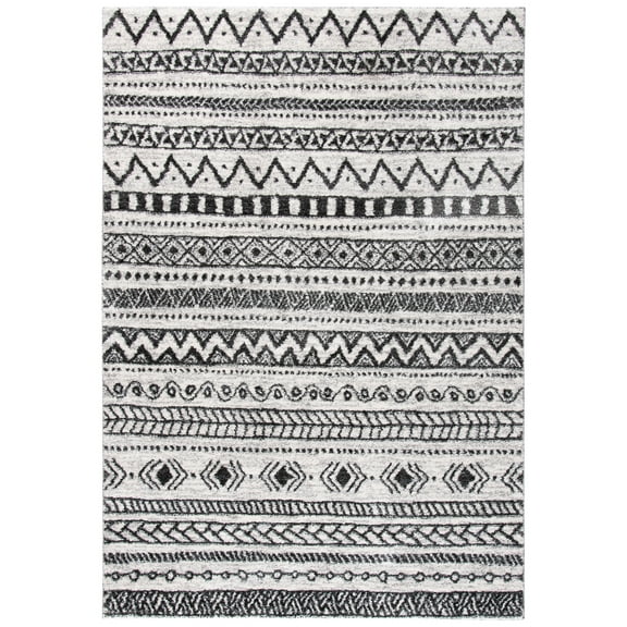 SAFAVIEH Tunisia Mesa Geometric Area Rug, Ivory/Black, 4' x 6'