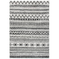 SAFAVIEH Tunisia Mesa Geometric Area Rug, Ivory/Black, 8' x 10'