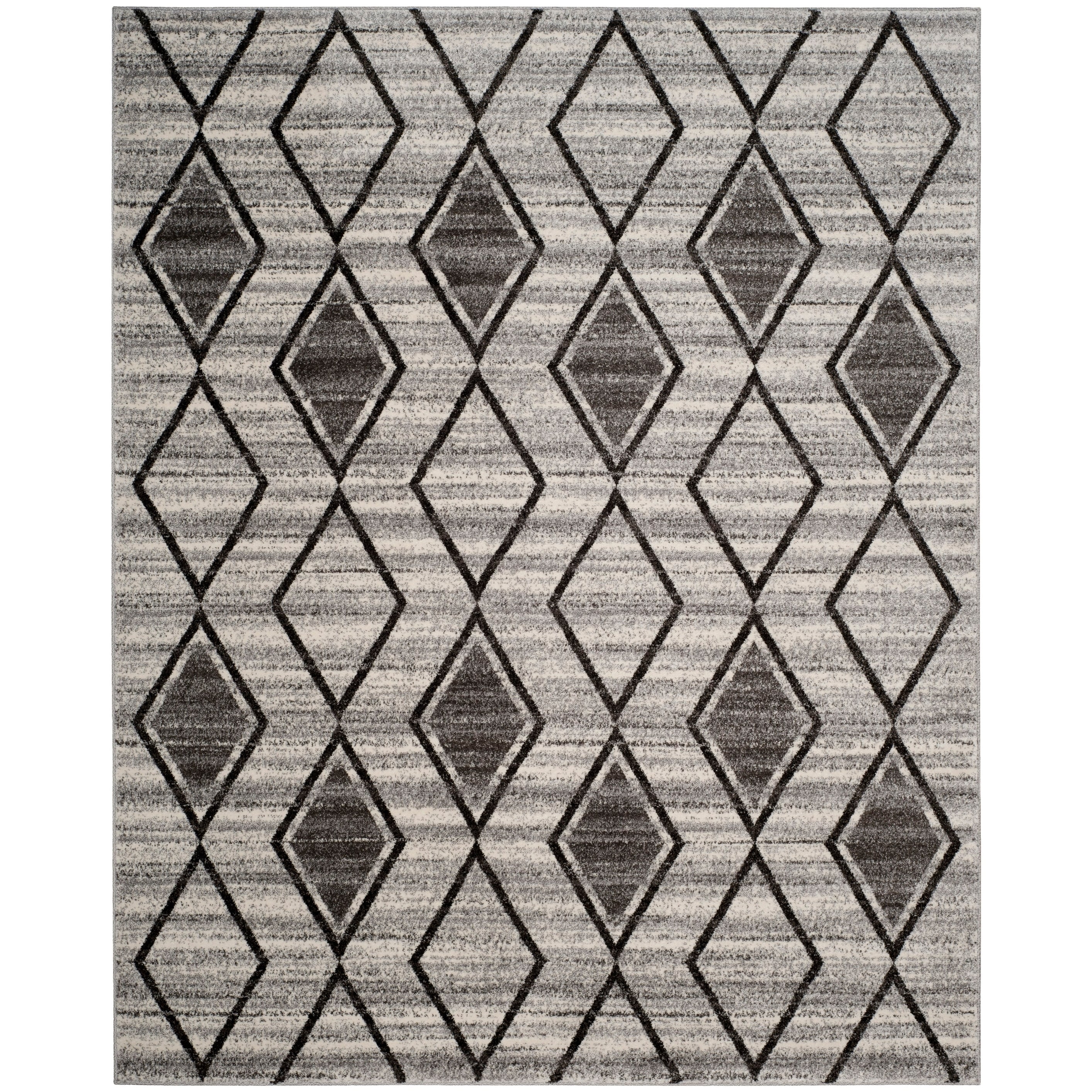 Gray Geometric Wool and Synthetic 8' x 10' Area Rug