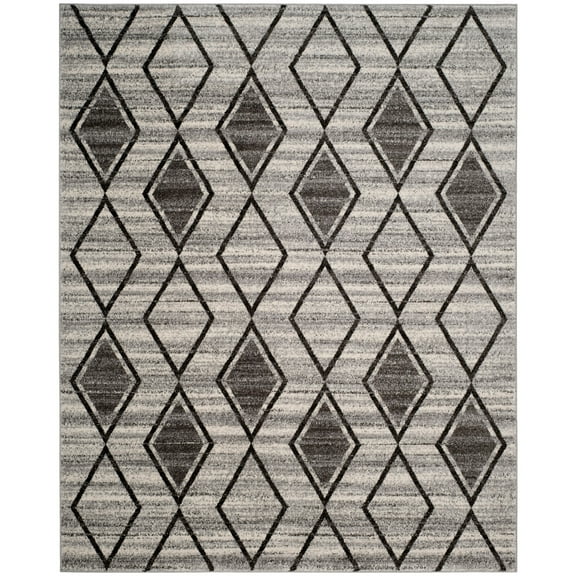 SAFAVIEH Tunisia Parker Geometric Area Rug, Grey/Black, 8' x 10'