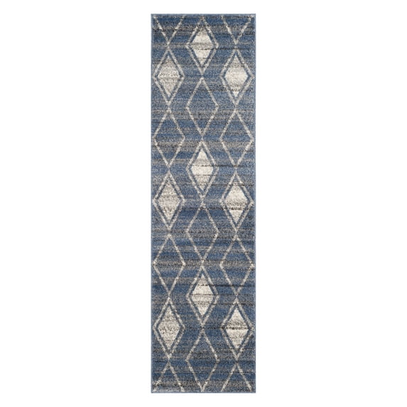 SAFAVIEH Tunisia Parker Geometric Area Rug, Light Blue/Cream, 9' x 12'
