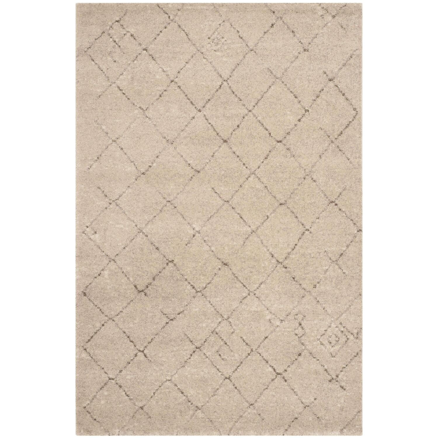 Ivory Tufted Wool Blend 4' x 6' Geometric Rectangular Rug