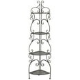 thumbnail image 1 of SAFAVIEH Turuca Outdoor Patio 4 Tier Corner Shelf Unit, Antique Black, 1 of 12