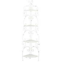 SAFAVIEH Turuca Outdoor Patio 4 Tier Corner Shelf Unit, Antique White
