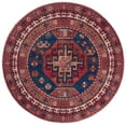 thumbnail image 1 of SAFAVIEH Tuscon Cole Oriental Machine Washable Area Rug, Navy/Rust, 6' x 6' Round, 1 of 9