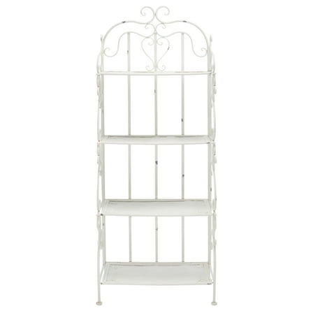 SAFAVIEH Tyrique Outdoor Patio 4 Tier Shelf Unit, Antique White