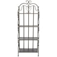 thumbnail image 1 of SAFAVIEH Tyrique Outdoor Patio 4 Tier Shelf Unit, Rustic Brown, 1 of 11