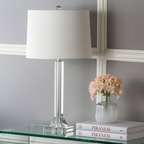 SAFAVIEH Tyrone Crystal Column Lamp (Set of 2) | Clear / Cream |