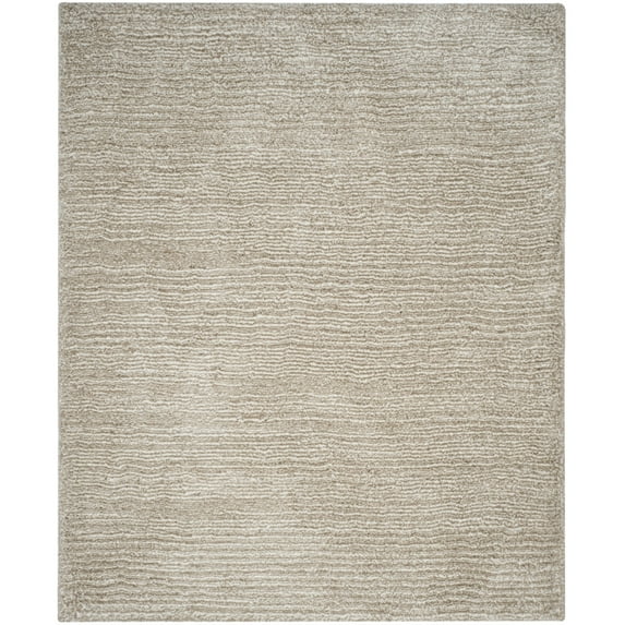 SAFAVIEH Ultimate Atanas Solid Plush Polyester Shag Area Rug, Sand/Ivory, 8' x 10'