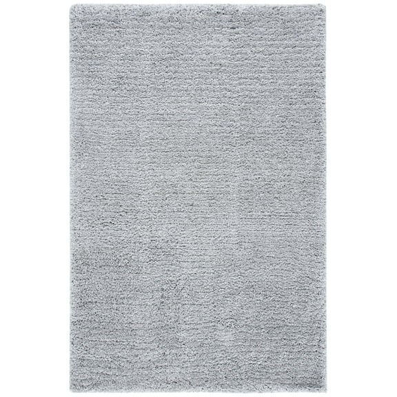 SAFAVIEH Ultimate Atanas Solid Polyester Shag Area Rug, Silver, 5' x 8'