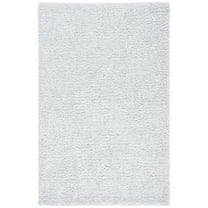 SAFAVIEH Ultimate Atanas Solid Plush Polyester Shag Area Rug, Silver/Ivory, 3' x 5'