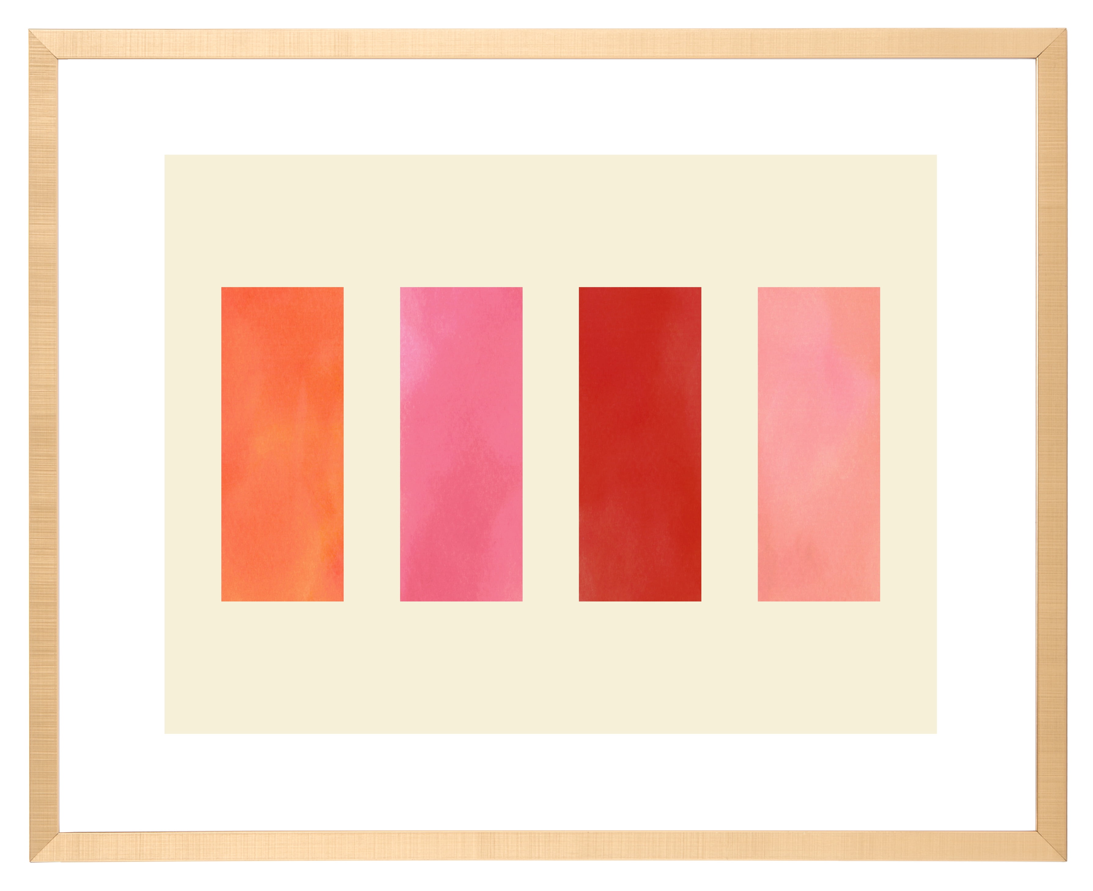 Raspberry Red and Pink Framed Wall Art, 20 x 16 Inch