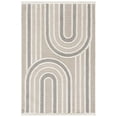 thumbnail image 1 of SAFAVIEH Urban Drew High Low Curve Striped with Fringe Area Rug, Beige/Ivory, 3' x 5', 1 of 11