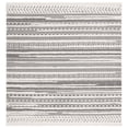 thumbnail image 1 of SAFAVIEH Urban Griselda High Low Striped with Fringe Area Rug, Grey/Ivory, 6'7" x 6'7" Square, 1 of 8