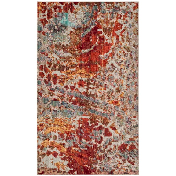 SAFAVIEH Valencia Anastasia Floral Polyester Area Rug, Multi, 3' x 5'